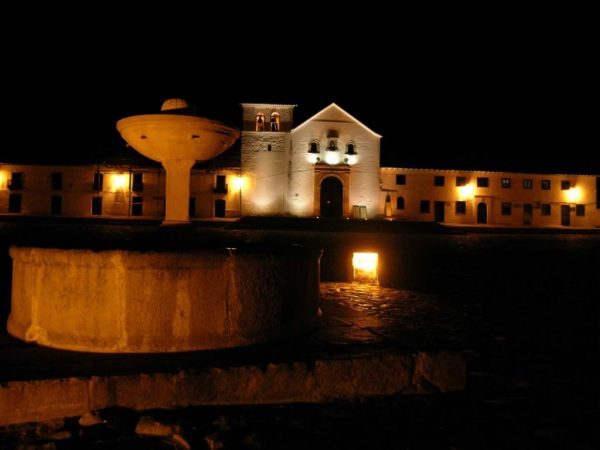 Fountain in the main square of Villa de Leyva. North-East-Andes-with-Colombian-Highlands- Fountain in the main square of Villa de Leyva. North-East-Andes-with-Colombian-Highlands-