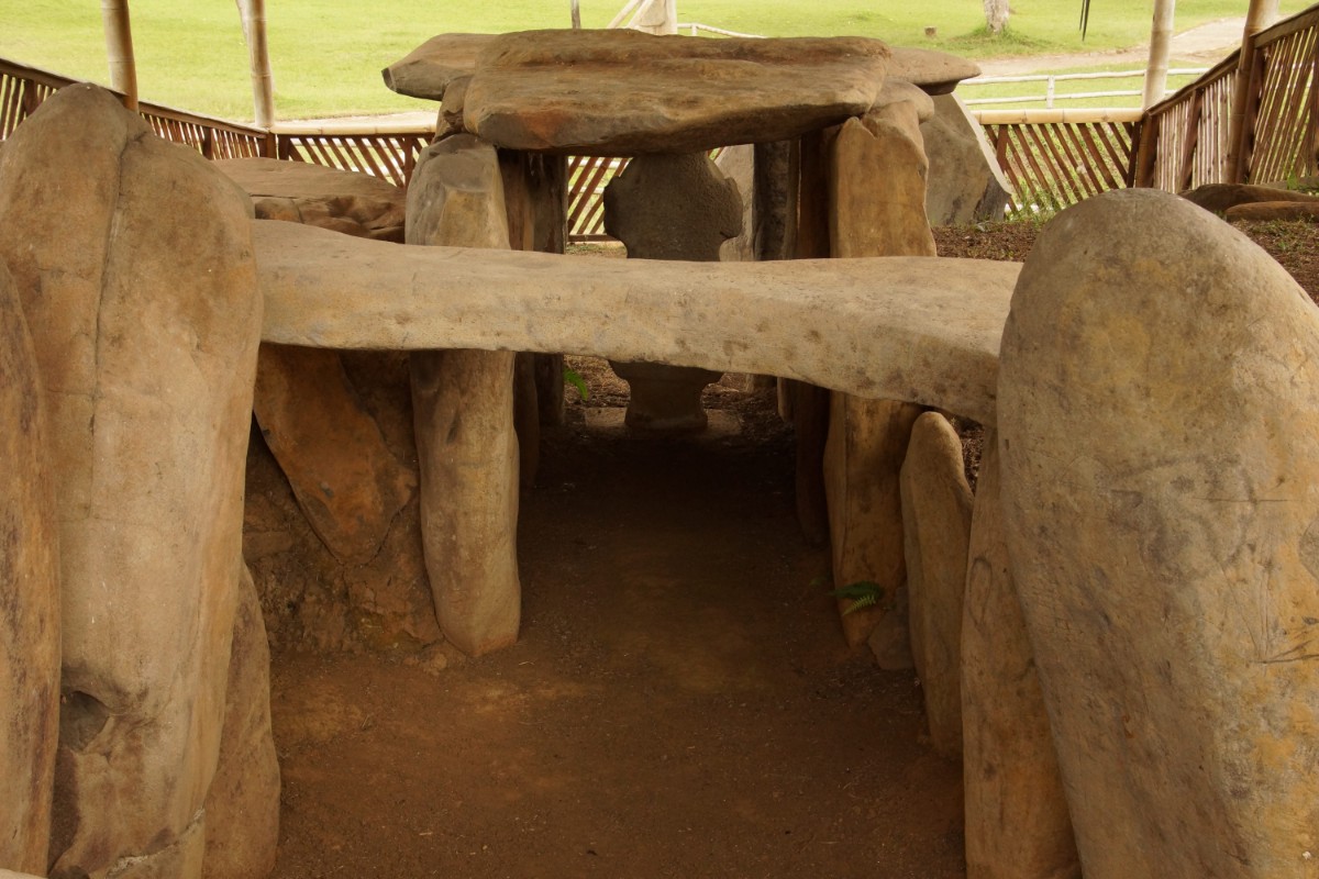 Sculptures in the archaeological park of San Agustin, Colombia